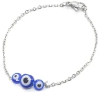 Pulsera de acero quirurgico con ojo turco 19cm